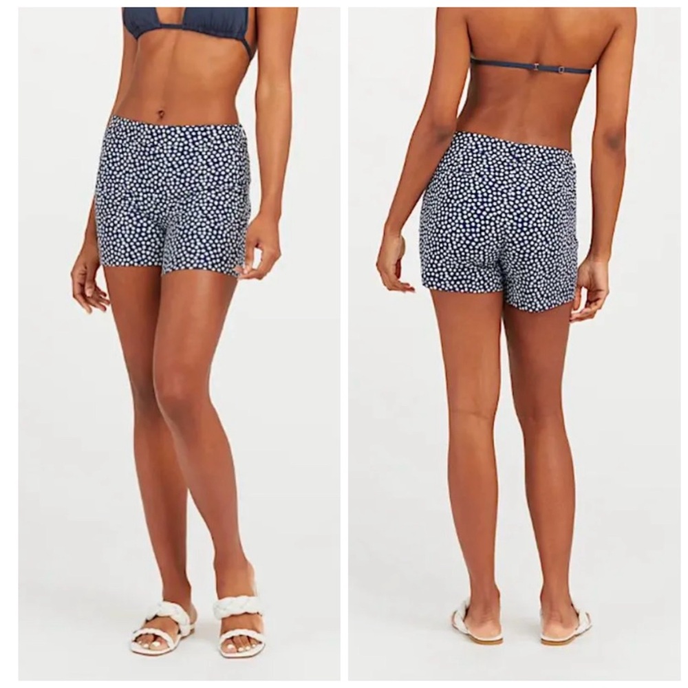 NWT SPANX Sunshine Shorts 6” Navy Painted Dot Women's Shorts XL